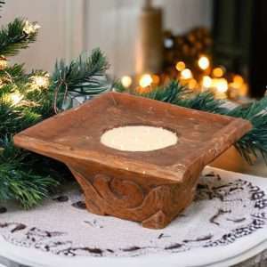 Antique Teak Java Style Mortar With Aromatic Eco Wax