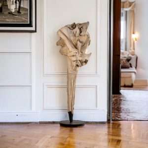 Solid Drift Teak Wood Carved " A " Full Iron Base