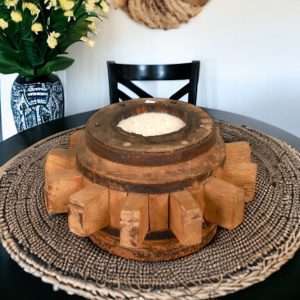 Antique Teak Wheel With Aromatic Eco Wax