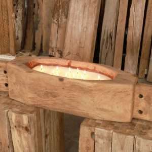 Candle Container And Stool Recycled Teak