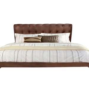 Bed " RITZ " Leather Headboard Plantation Teak