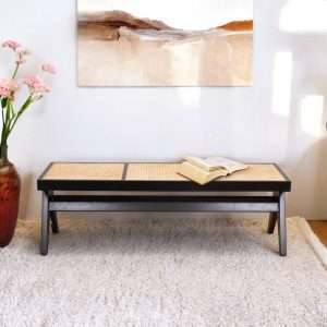 Bed End Paris In Teak With Rattan