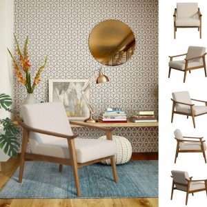 Tropical Lounge Chair Bebek In Teak Upholstered With Prime Cotton Fabric