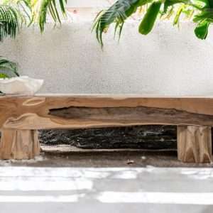 Long Teak Drift Wood Console