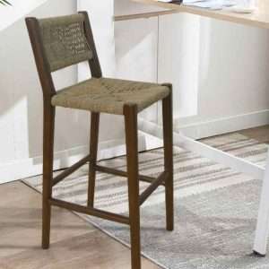 Barstool Island In Teak Seagrass Seat And Back