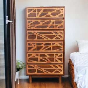 Chest Of 6 Drawers Puzzle Carving Plantation Teak