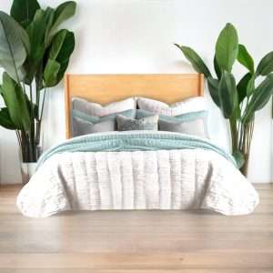 Bed " SACA " With Box Leg And Wooden Headboard Plantation Teak