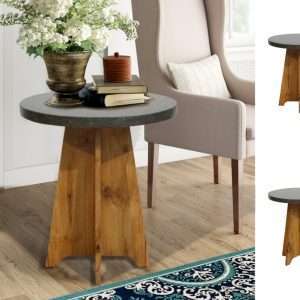 Side Table Rocket With Terrazzo On Top And Legs In Teak