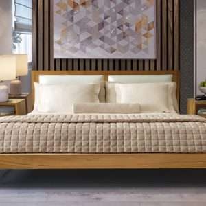 Bed With Leather Headboard Plantation Teak