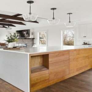 Kitchen Island In Teak In Marble Top