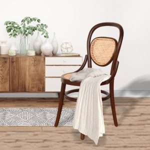 Dining Chair With Rattan Back And Seat Plantation Teak