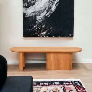 Bench / Coffee Table Two Rounded Legs Plantation Teak