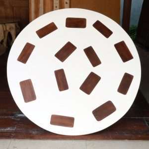 Model Top Table Resin And Wood On Top Plantation Teak