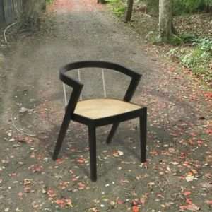 Stackable Chair In Teak With Webbing Rattan