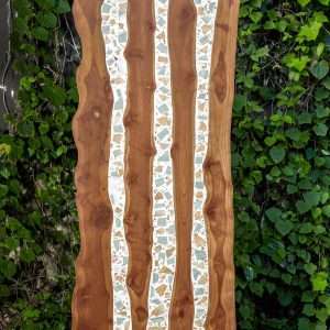 Model Top Table With Prime Terrazzo, Prime Stone And Reclaimed Teak Wood