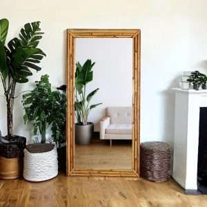 Standing Mirror With Mini Bamboo Reclaimed