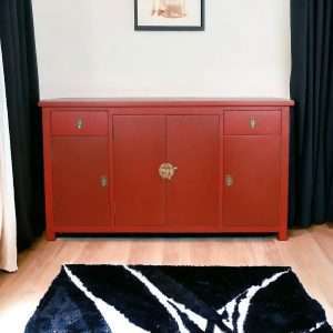 Chinese Cabinet Console With Brass Handle And Key Plantation Teak