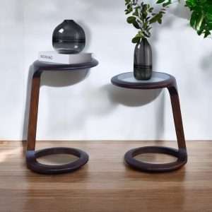 2 Set Round Side Table Plantation Teak