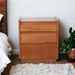 Nightstand / Side Table With Stick Carving