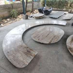 Semicircular Bar Counter Petrified Wood