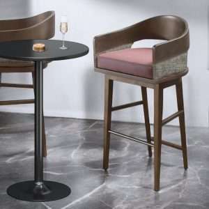 Barstool " LUCY " Round Back Plantation Teak