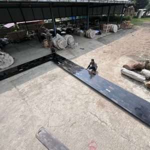 Long L-Shape Bar Counter Petrified Wood