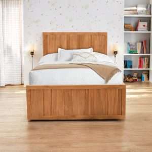 Bed " RAMON " With Sliding Mattress Under With Wheels Plantation Teak