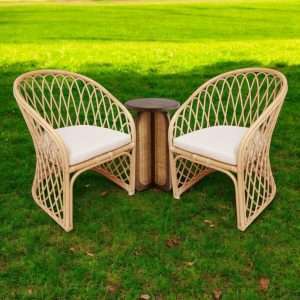 Lounge Chair " AMAR " Rattan Frame With Cushion Seat