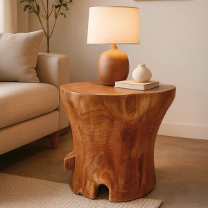 Side Table Wooden Log " PUGO " Reclaimed Teak